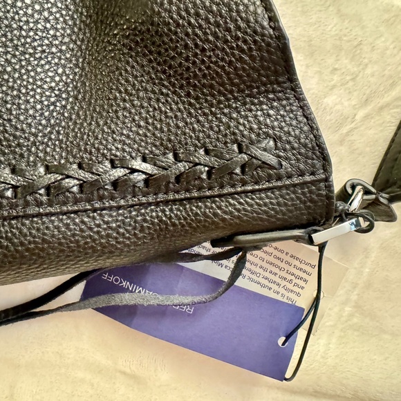 NEW Rebecca Minkoff Black Leather Convertible Hobo with Whipstitch - NWT - Picture 4 of 12